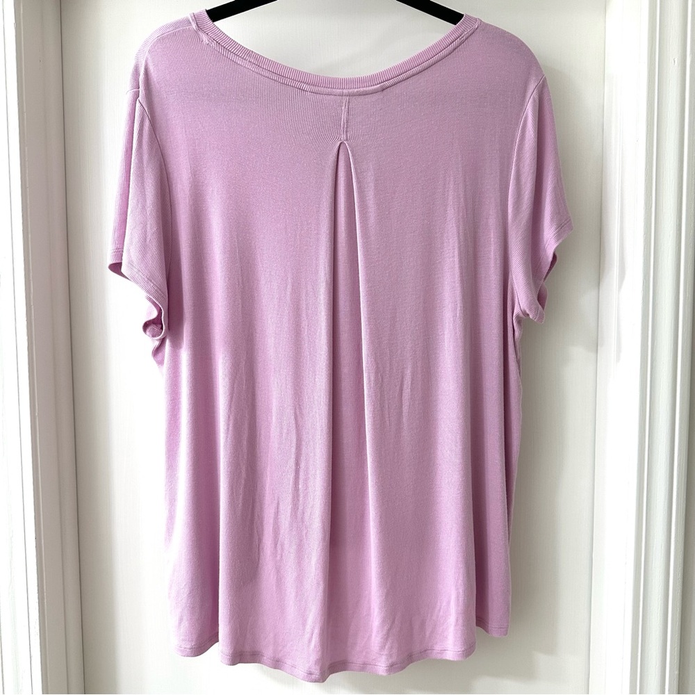 Athleta Light Pink Soft Ribbed Short Sleeve Oversized Tee, Size M - Picture 7 of 8